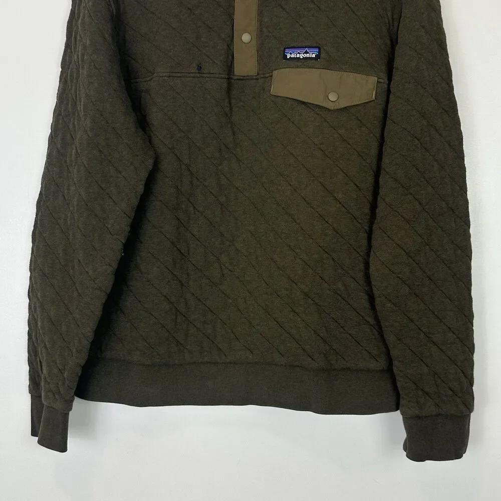 Patagonia Men's Organic Cotton Quilt Snap-T Pullover Size M Green Gorpcore